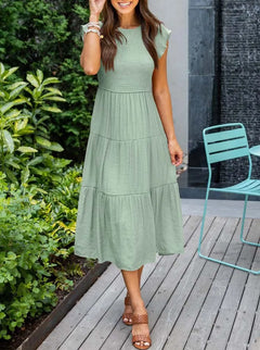 Leana - Kleid - Geraffte Büste in Hellgrün
