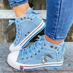 Mara® | Trend Sneaker Jeans Look & Zipper in Hellblau