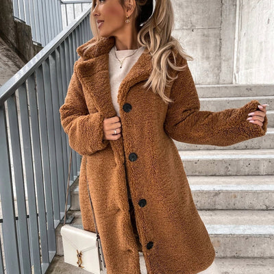 Damen Winter Teddy Mantel | Lang