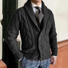 Enzo - Gestrickte Strickjacke in Schwarz