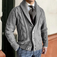 Enzo - Gestrickte Strickjacke in Grau