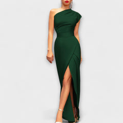 Axa - Stilvolles asymmetrisches Abendkleid in GRÜN