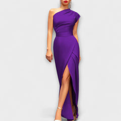 Axa - Stilvolles asymmetrisches Abendkleid in LILA