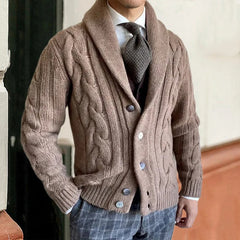 Enzo - Gestrickte Strickjacke in Khaki