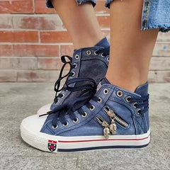 Mara® | Trend Sneaker Jeans Look & Zipper in Dunkelblau
