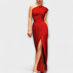 Axa - Stilvolles asymmetrisches Abendkleid in ROT
