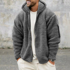 Carl - Lässige Fleece Jacke in Grau