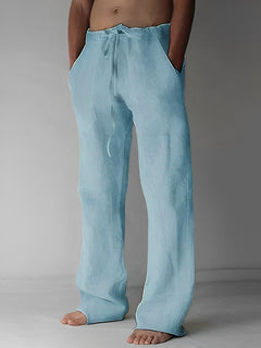 Garth - Leinen-Baggy-Hose für Herren in Blau