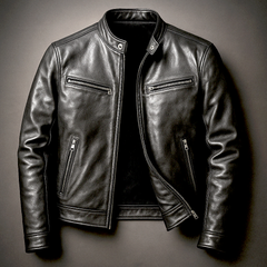 Dominik | Herren Vintage Lederjacke Zeitlos in Schwarz
