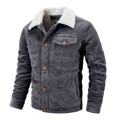 James - Winterjacke-mit-Fellkragen - Luxuriöse Wärme in Grau