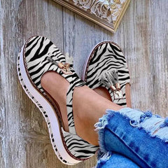 Sandalen Marbella - Handgefertigte Kollektion in Zebra