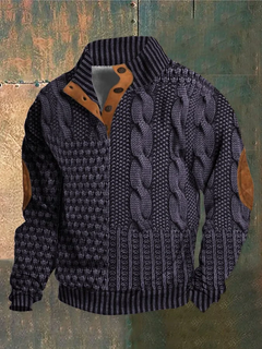 Albert - Herren-Retro-Kaschmir-Rollkragenpullover mit hohem Kragen in Viola