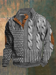 Albert - Herren-Retro-Kaschmir-Rollkragenpullover mit hohem Kragen in Hellgrau