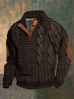 Albert - Herren-Retro-Kaschmir-Rollkragenpullover mit hohem Kragen in Braun