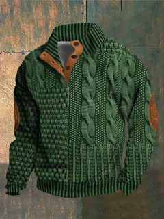 Albert - Herren-Retro-Kaschmir-Rollkragenpullover mit hohem Kragen in Grün