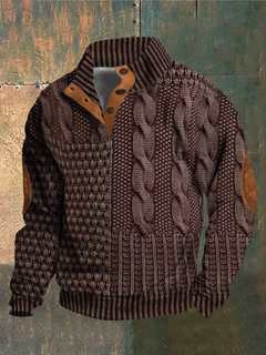 Albert - Herren-Retro-Kaschmir-Rollkragenpullover mit hohem Kragen in Dunkelrot