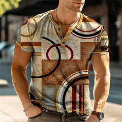 Nolan - Farbblock T-Shirt in Khaki