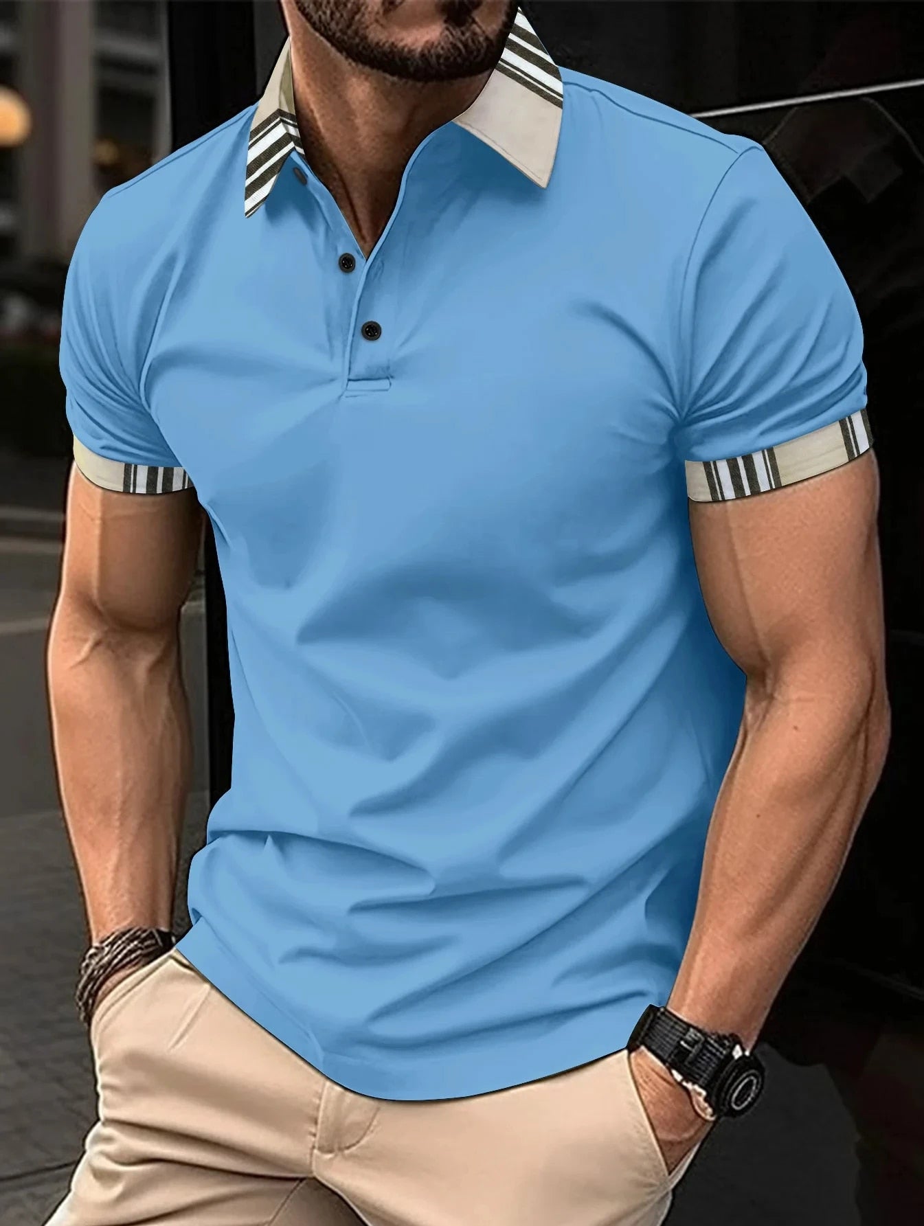 Ollie - Herren Freizeit Polo mit Knopfleiste