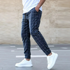 Reginald | Kordelzug Slim-Fit Chinohose in Marineblau