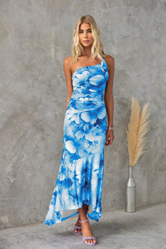 Xanthe - Plissiertes Sommerkleid in Blau