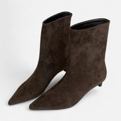 Sophie | Damen Stiefeletten Vintage niedriger Absatz in Braun