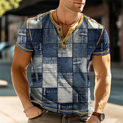 Nolan - Farbblock T-Shirt in Dunkelblau
