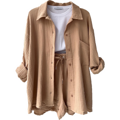 Leonie | Lässiges Baumwoll-Loungewear-Set in Khaki
