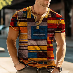 Nolan - Farbblock T-Shirt in Orange