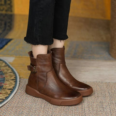 Belladonna - Vintage-Stiefeletten aus Leder in Braun