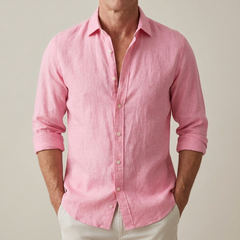 Jakob | Herren Klassisches Leinen Sommerhemd in Rosa