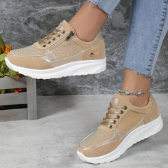 Denise - Bequeme Turnschuhe in Beige