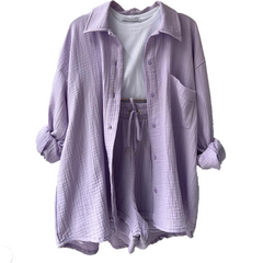 Leonie | Lässiges Baumwoll-Loungewear-Set in Lavendel