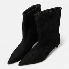 Sophie | Damen Stiefeletten Vintage niedriger Absatz in Schwarz