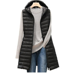 Amalie – Steppjacke mit Kapuze – Leicht in Schwarz