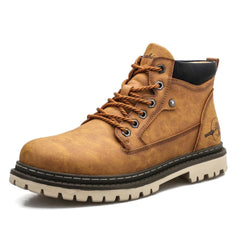 Robuste bequeme Herren Schnürstiefel in Braun
