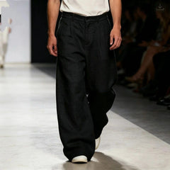 Jonathan | Herren Moderne Wide Leg Freizeithose in Schwarz