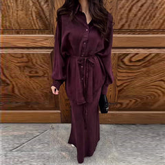 Sandra | Elegantes Zweiteiler Set mit Bluse und Rock in Rot