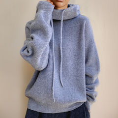 Weicher und Warmer Damen Kapuzenpulli | Winter in Perlgrau