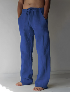 Garth - Leinen-Baggy-Hose für Herren in Dunkelblau