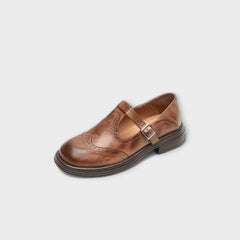 Janine | Leder Mary Janes in Braun