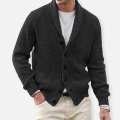 HUBERT - HANDGESTRICKTE STRICKJACKE in Schwarz