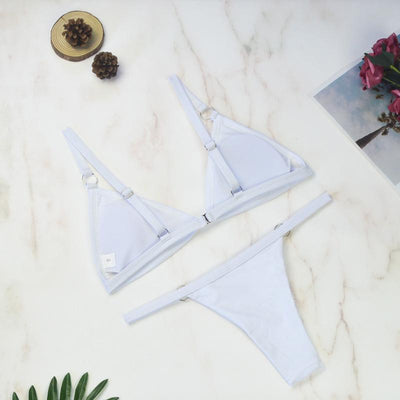 Thelma® | Zweiteiliger Bikini-Badeanzug mit goldenen Metallringen und dreieckigen Cups