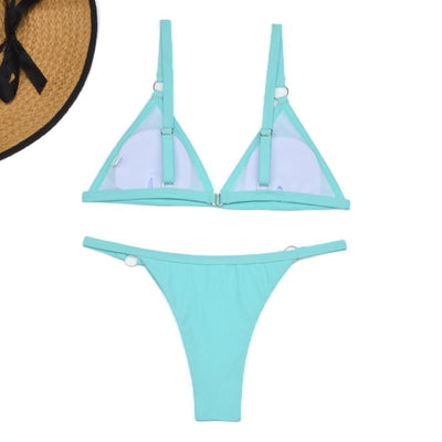 Thelma® | Zweiteiliger Bikini-Badeanzug mit goldenen Metallringen und dreieckigen Cups
