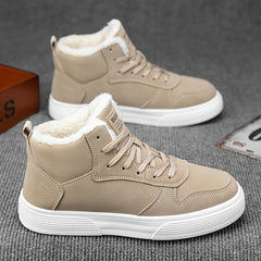 Winterschuhe Herren | High Cut mit Schnürung und Innenfutter in Beige