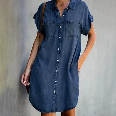 Amelie – Jeanshemdkleid – Comfort-Knopfleiste