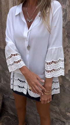 Miranda™ | Elegante Bluse im Ibiza-Stil in Weiß