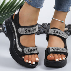 Marzena - Sportliche Plateau-Sandalen in Schwarz