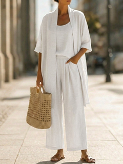 Rilara - dreiteiliges Loungewear-Set in Weiß