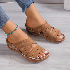 Moana® | Orthopädisch bequeme Damensandalen in Hellbraun