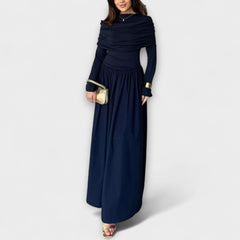 Jessica - Entspanntes Plissee-Kleid in Marineblau